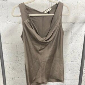 Halston Heritage Brown Draped Tank Top - Size 8 - Beautiful Top